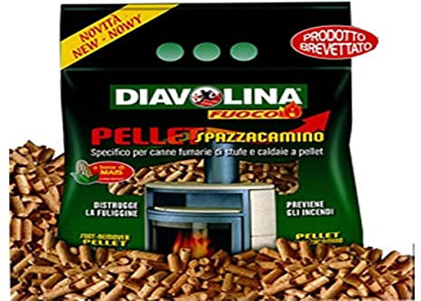 Diavolina Pulitore Stufe A Pellet, Distrugge la fuliggine