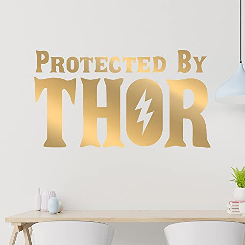 Protected by THOR Wandtattoo in 6 Größen - Wandaufkleber Wall Sticker - Dekoration, Küche, Wohnzimmer, Schlafzimmer, Badezimmer