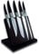 Laguiole Expression® - Bloc Aimanté de 5 Couteaux de cuisine - Couteau d’office + couteau de cuisine + santoku + couteau de chef + couteau à jambon - Acier inoxydable - Manche Pom