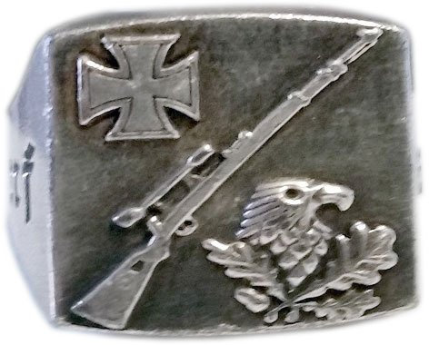 MK-Art Militaria Ring, Adler, Schützenring, Deutscher Scharfschütze, Sniper K98