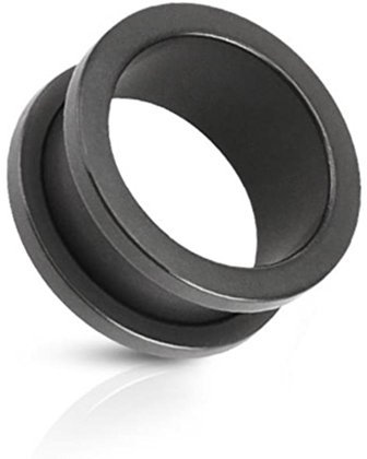 Paula & Fritz® Tunnel Double Flared Matt-Schwarz 16-mm Edelstahl Chirurgenstahl 316 L Piercing Ohr-Schmuck Schraub-Verschluss Damen Herren Plug Flesh-Tunnel