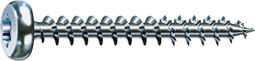 SPAX Vis universelle 4,5 x 40 mm, 200 pièces, T-STAR plus, tête demi-ronde, filetage total, 4CUT, WIROX A9J, 0201010450403