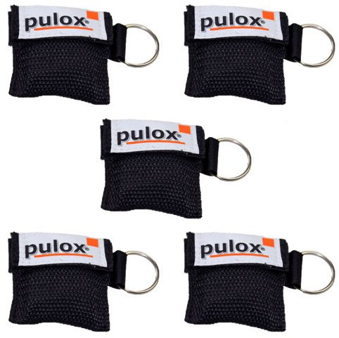 5x Pulox RESPI-Key Schlüsselanhänger Beatmungsmaske in schwarz