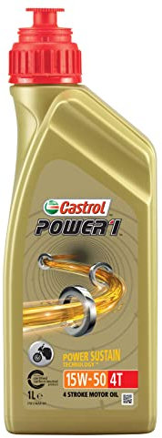 CASTROL POWER1 4T 15W-50, Huile Deux-Roues Moteur 4 Temps, 1L