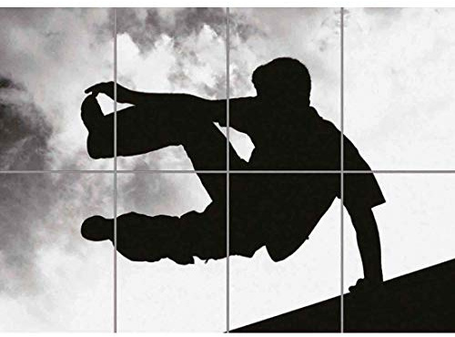 Doppelganger33 LTD Parkour Free Running Black and White XL Giant Panel Poster Art Print (8 Sections)