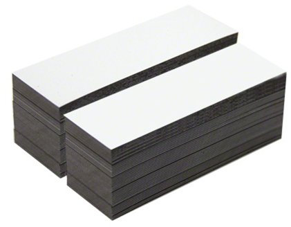 First4magnets MFL12040(GWD)-10 Flexible magnetische Etiketten mit glänzend weiß trocken wischen Oberfläche (120 x 40 x 0,76 mm) (Packung mit 100), Silver, 25 x 10 x 3 cm