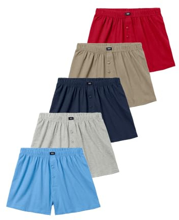H.I.S Herren Weiter Boxer | Baumwoll-Mix, Weich, elastisch & formstabil, Komfortbund, Weiter Schnitt mit Eingriff & Knopfleiste