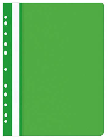OFFICE PRODUCTS 21104121-02 Plastik Schnellhefter Gelocht, A4 Grün, Sichthefter Kunststoff aus PP-Folie 100/170 μm, mit transparentem Deckel, für Büro und Schule, Fassungsvermögen ca. 250 Blatt