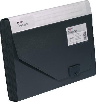 Snopake [100% Recycled] A4 Expanding Organiser 13-Part – Black [Pack of 1] Ref: 11219