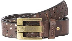 Redbridge Herren Gürtel Ledergürtel Breiter Nietengürtel Cowboy Western Nieten RB9101 (90, Braun (Brown))