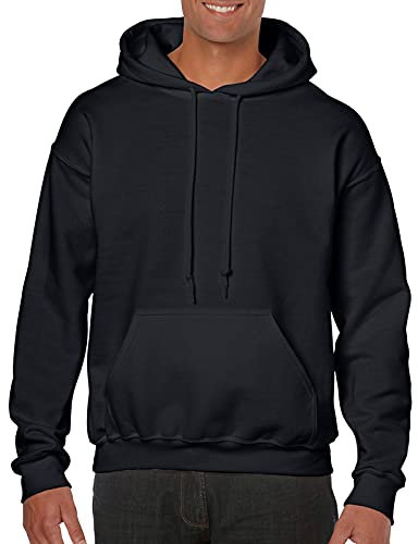 GILDAN Herren Adult 50/50 Cotton/Poly. Hooded Sweat Sweatshirt, Schwarz (Black), Small (Herstellergröße: S)