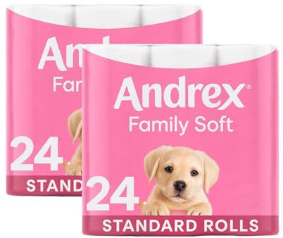 Andrex Puppies on a Roll 24 Roll Toilet Tissue (2 Pack) 48 Rolls in total