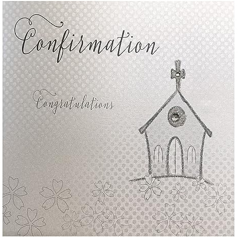 On your Confirmation Congratulations Handmade Card, Silver Church NEW