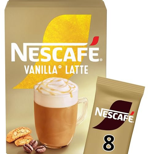 NESCAFÉ Vanilla Latte Instant Coffee 8 x 18.5g Sachets, 100% Responsibly Sourced Coffee