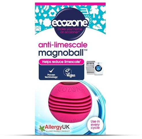 Ecozone Magnoball Anti-Limescale Device for Dishwashers & Washing Machines, Reusable Magnetic Limescale Remover & Descaler, Drum & Interior Cleaner, Vegan & Non Toxic, Scientifically Proven, Pink