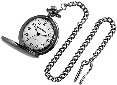 Excellanc Herren – Uhr Taschenuhr mit Kette Analog Quarz 4000020