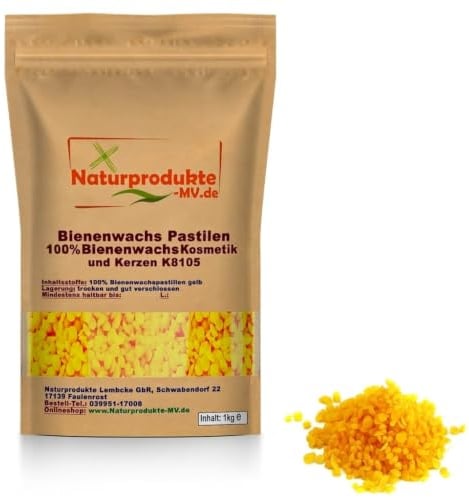 100% Bienenwachspastillen für Kosmetik und Kerzen K8105 (1kg) Bienenwachs Pastillen