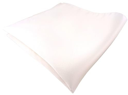 TigerTie Satin Seideneinstecktuch in creme weiss einfarbig - Einstecktuch 100% Seide