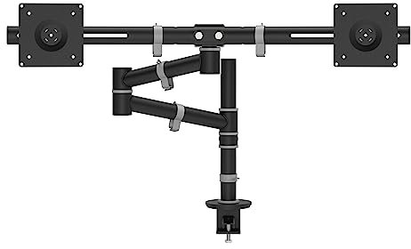 Dataflex Viewgo Braccio Porta Monitor - Scrivania 133 Nero, Braccio ergonomico salvaspazio per 2 monitor, regolazione in altezza, Max. 4 kg per schermo, Supporta la modalità verticale e orizzontale, Installazione semplice