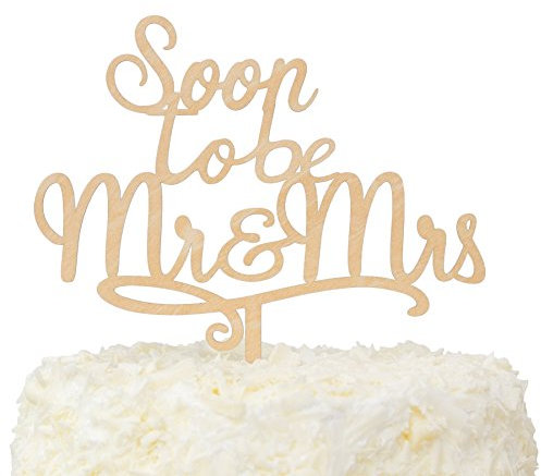 LOVENJOY Tortenaufsatz Soon To Be Mr and Mrs Rustikales Holz Bride To Be Tortenstecker Verlobung Deko, Geschenk Boxed