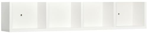 HOMCOM Wall Mount 84 CD / 56 DVD/Blu-ray/Media Storage Rack 4 Cubes Wooden Shelf Organizer Unit Bookcase Display (White)