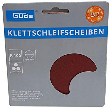 Güde 22142 KLETT SCHLEIFSCHEIBEN 150 mm, Korn 100 – 3 Stück
