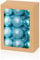 24 x Ice Blue shatterproof Christmas tree Baubles Decorations Mixed finishes by Premier Decorations