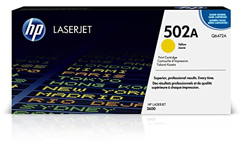 HP Q6472A 502A Original LaserJet Toner Cartridge, Yellow, Single Pack