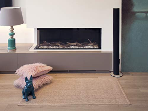 Alfombra vinilica de Tejido Trenzado de Alta Gama Lavable Antideslizante Alfombra Resistentes para Salon Cocina baño Pasillo - 070x140 cm., Beige