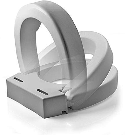 MABIS Toilettensitzerhöhung mit Scharnier, erhöht/länglich, Weiß