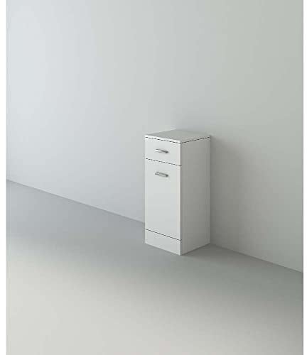 VeeBath NLSW300 Linx Free Standing Laundry Bathroom Cupboard Storage Furniture Cabinet Unit-350 x 300mm, High Gloss White