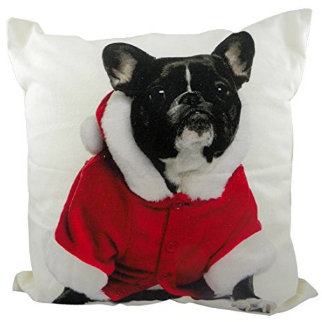 Mars & More kanevas Kissen Weihnachten französische Bulldogge schwarz 50x50cm 50x10x50cm
