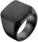 JewelryWe Großer Ring, personalisierbar für Damen und Herren, Edelstahl, glänzende Farbsiegelringe, Farbe Silber/Schwarz/Gold, Edelstahl, Kein Edelstein