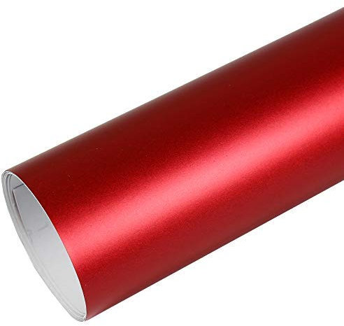 Rapid Teck® 15,79€/m² Premium – MATT Chrom Rot 20m x 1,52m Auto Folie Blasenfrei mit Luftkanälen für Auto Folierung und 3D bekleben in Matt Glanz und Carbon Autofolie