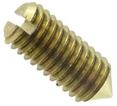 Gewindestift mit Spitze und Schlitz ISO 7434 Messing blank M 3 x 4-100 Stück