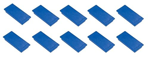 FRANKEN Magnete Rechteckig, 10 Stück, Hochwertige Haftmagnete für Büro, Haushalt, Werkstatt, ideal für Whiteboards, Kühlschrank, Plantafeln oder Schaukästen, 23 x 50 mm, Blau, HM2350 03