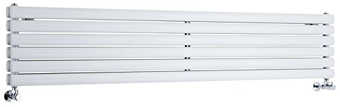 MILANO White Horizontal Double Oval Panel Radiator 354 x 1780mm