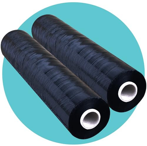 Triplast 400 mm x 250 m film étirable pour palette – Noir (Lot de 2)