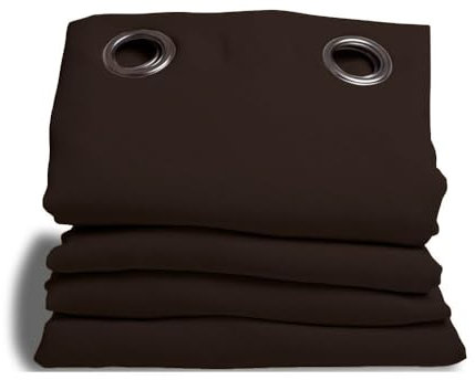 Moondream DecibelControl™ Rideau Anti-Bruit 3en1 | Isolation Phonique | Thermique Hiver+Été | 100% Occultant | Technologie Brevetée | Fabrication UE | Oeillets | Marron MC610 | 140L x 260H cm