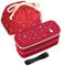 OSK – Boîte à bento motif lapin et lune avec baguette et sac, passe au micro-ondes et au lave-vaisselle, rouge - PW-28C