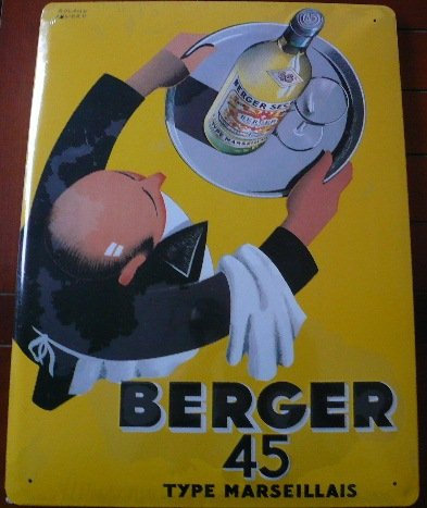 Unbekannt Berger 45 – Engel – 40 x 30 cm Platte Metall Publicitaire