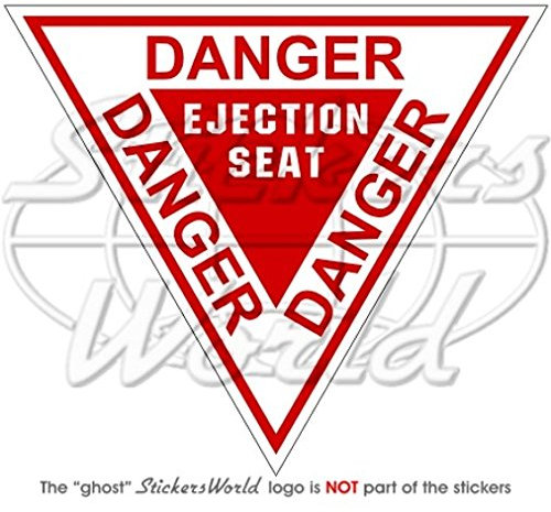 Vinyl-Aufkleber, Motiv: Danger Ejection Seat USAF, Martin Baker, 120 mm