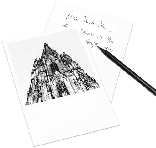10er-Set Postkarte Köln im Polaroid-Look - DIN A6 Hochformat - Motiv: Kölner Dom