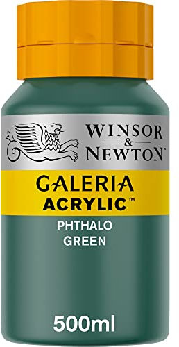 Winsor & Newton 2150522 Galeria Acrylfarbe, hohe Pigmentierung, lichtecht, buttrige Konsistenz, 500 ml Topf - Phthalogrün