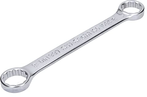 SW-Stahl 01312L Doppelringschlüssel 18 x 19 mm, Flach & Gerade | Doppel-Schraubenschlüssel aus Chrom-Vanadium, 12-kant Ringschlüssel nach DIN 837, 190 mm Länge, Pro Drive Profil