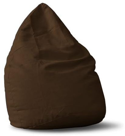 Lumaland Sitzsack Luxury 60x45cm | Microvelours Beanbag mit extra weichem & robustem Stoff | Für Erwachsene & Kinder| Ideal geeignet für Kinderzimmer | Sessel & Stuhl Bean Bag [Braun]