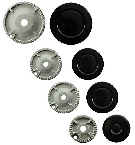 Spares2go (Non Universal Oven Cooker Hob Gas Burner Crown & Flame Cap Kit for Cannon (Small, 2 Medium & Large, 55mm - 100mm)