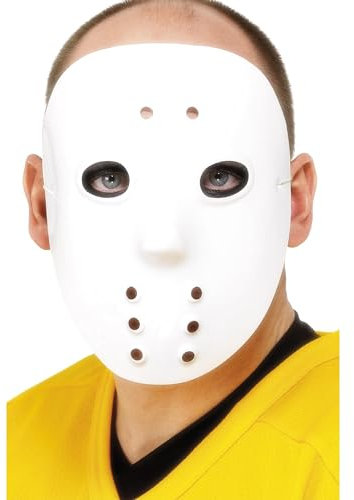 Smiffys Unisex Hockey Maske, One Size, Weiß, 1874
