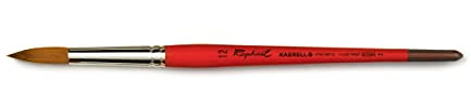Raphael Kaerell Synthetic Short Handle Watercolor Brush, Round, 12