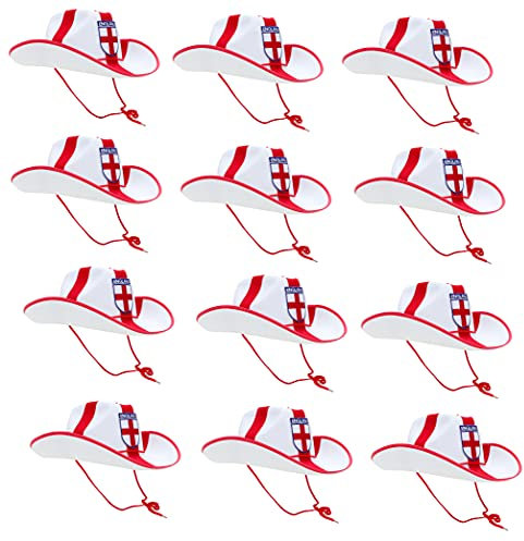 Pack von 12 St. George England Cowboyhüte für England World Cup Parteien 2018